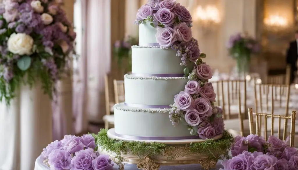 Custom Lilac Wedding Cake