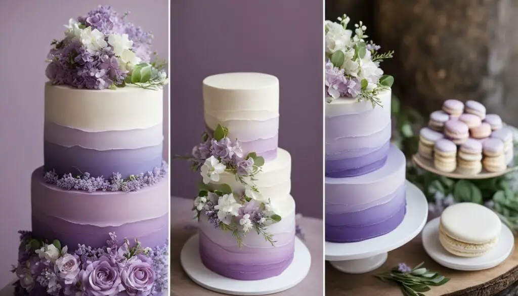 Floral Lilac Wedding Cake