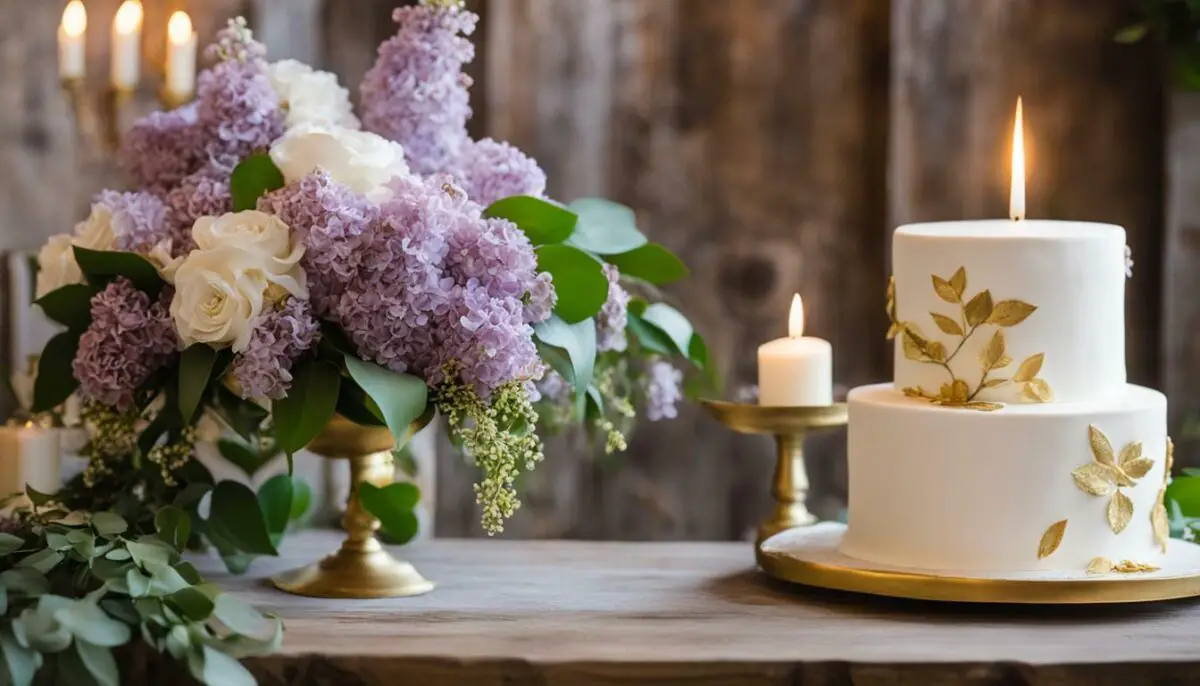 lilac wedding cake