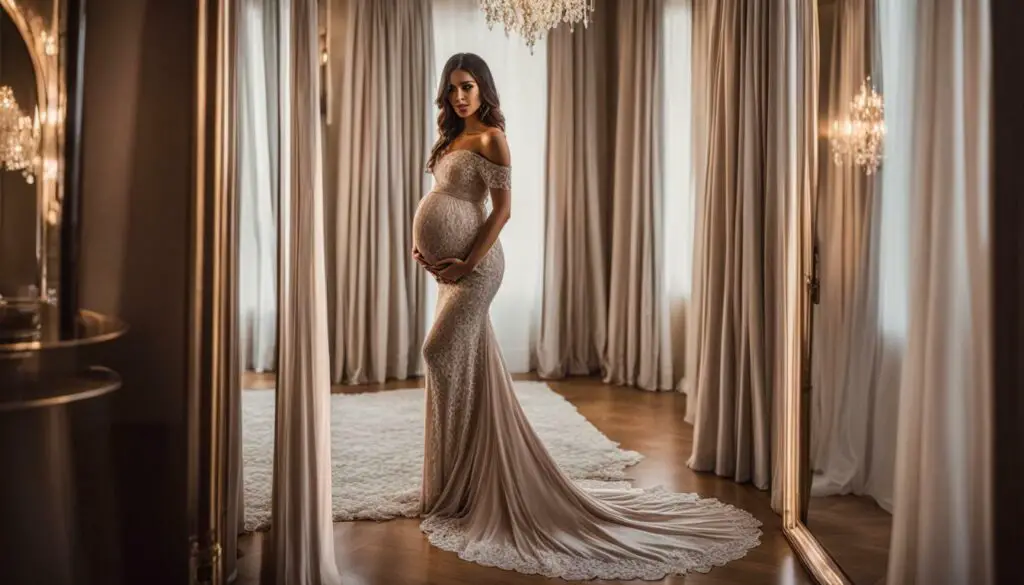 trendy maternity ball gowns